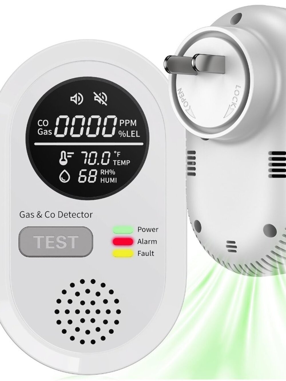8-in-1 Natural Gas Leak Detector & Carbon Monoxide Detectors Monitor CO, Na W-3